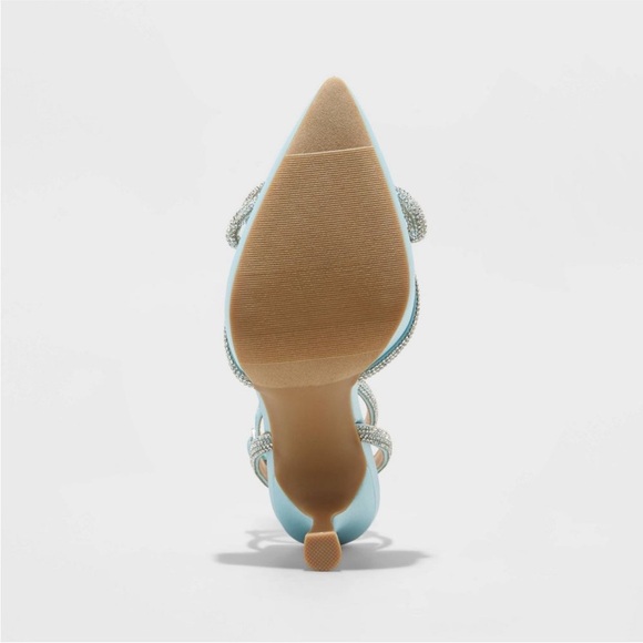 A New Day Carmin Blue Satin stiletto heels 6 wedding rhinestone NEVER WORN NEW - Picture 4 of 9